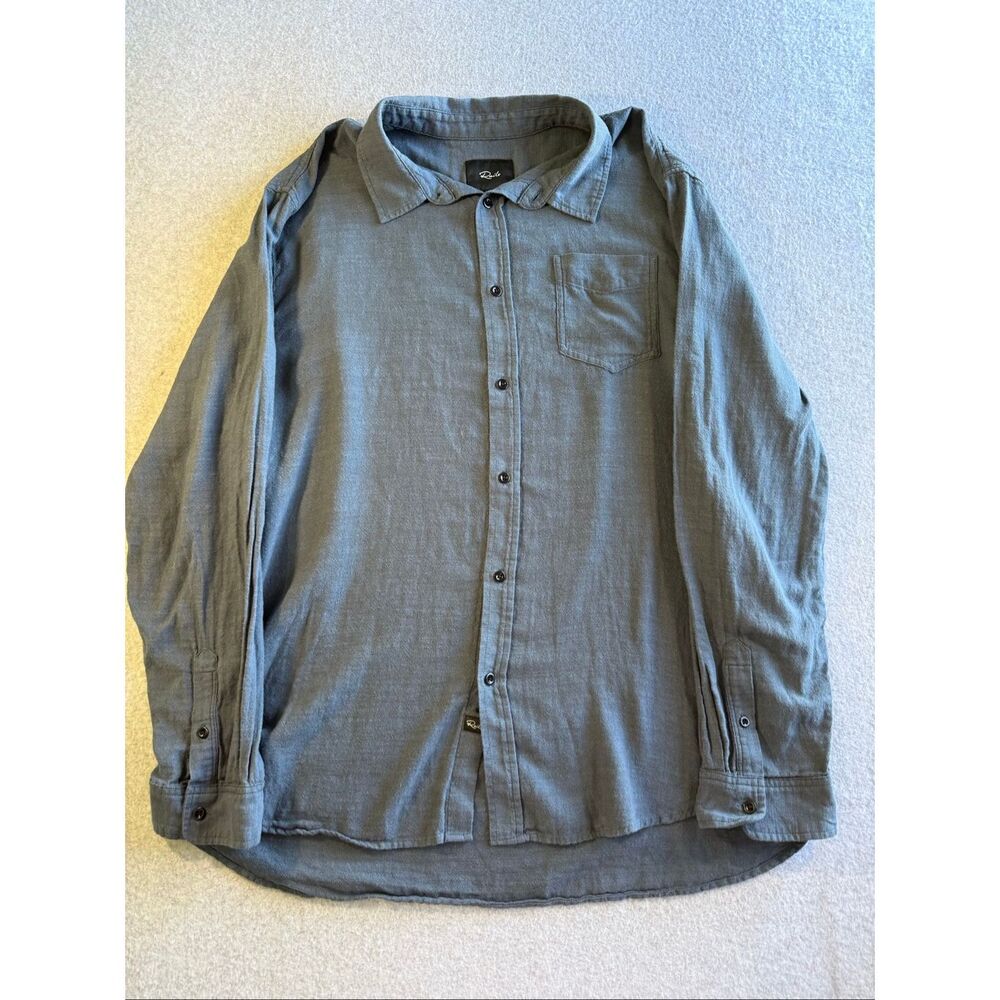 Rails Wyatt 100% cotton long-sleeve button-down sea blue 2XL